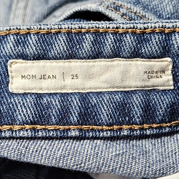 Pacsun Mom Jeans Womens Size 25 Mid Rise Light Wash Denim Pants - Picture 6 of 8